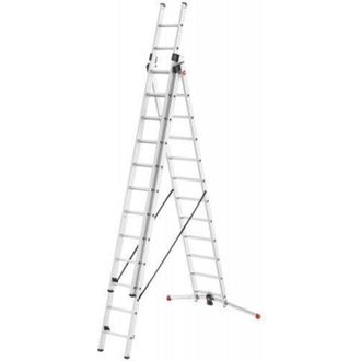 Hailo 9312-507-escalera Aluminio Combinada 3 Tramos Con Estabilizador Curvo Profilot Combi (3x12 Pelda&ntilde;os) - Hailo