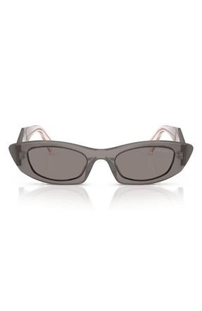 Prada 52mm Oval Sunglasses in Grey /Dark Grey at Nordstrom