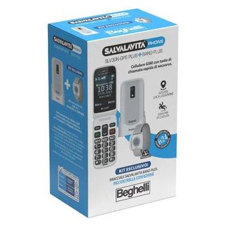Beghelli Kit Salvalavita Slv30n Gps Plus Eco + Braccialetto Slv Band Plus, Sos Gps, Tasto Emergenza, Display 2.8, Grigio