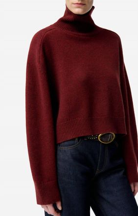 Vanessa Bruno Ballerine High Neck Sweater In Burgundy/rouge