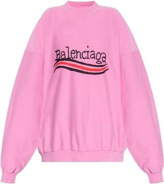 Balenciaga (WMNS) Balenciaga FW23 Logo Sweater Pink 720462TNVE81715