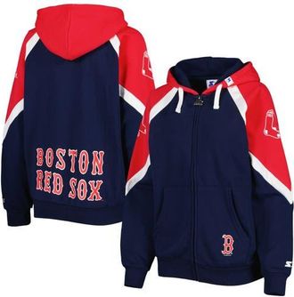 Starter Womens Starter Navy/Red Boston Red Sox Hail Mary Full-Zip Hoodie at Nordstrom, Size Small