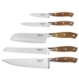 Sabatier Trompette Set de 5 cuchillos de cocina Madera