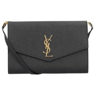 Saint Laurent Pre-owned Cross Body Bags, female, Black, Size: ONE SIZE Pre-owned Chain Wallet shoulder bag