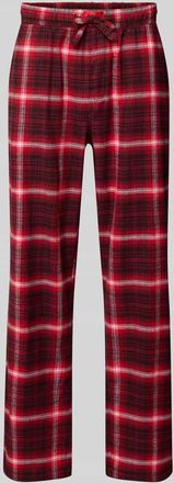 HUGO BOSS Comfort Fit Pyjama-Hose aus reiner Baumwolle Modell LOUK in Bordeaux, Gr&ouml;&szlig;e XXL