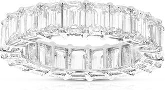 Vir Jewels 6 cttw Emerald Lab Grown Diamond Eternity Ring Wedding Band in 14K White Gold For Women