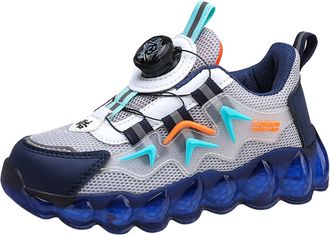 Generic Boys Spring Summer and Autumn Mesh Breathable Rotating Buckle Adjustable Shoelaces Medium and Large Childrens Casual Sports Shoes Boys Running Shoes S