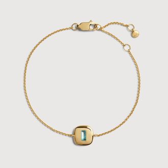 Monica Vinader Gold Gemdrop Chain Bracelet Blue Topaz