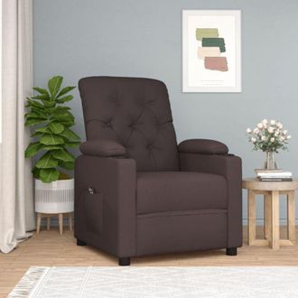 vidaXL Vidaxl - Sill&oacute;n Reclinable El&eacute;ctrico Tela Marr&oacute;n Oscuro