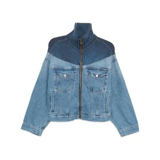 Mother Denim Jackets, female, Blue, Size: XS Cropped Denim Jacket