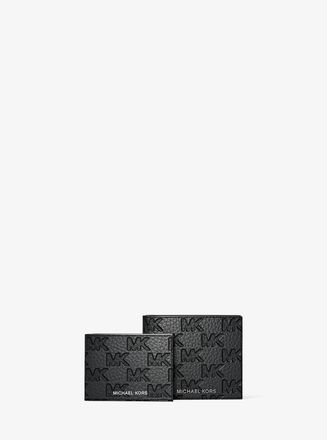 Michael Kors Hudson Logo Embossed Leather Billfold Wallet and Passcase
