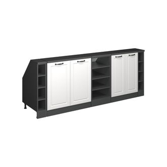 Vicco Armario De Cocina Para Techo Inclinado R-line, Blanco Casa De Campo, 210 Cm Lote De 5 Carcasas De Armario 60 Cm De Profundidad, Vicco