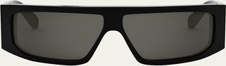 Celine Mens Acetate-Nylon Rectangle Sunglasses
