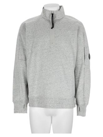 C.P. Company Grey Light Half-Zip Cotton Sweatshirt