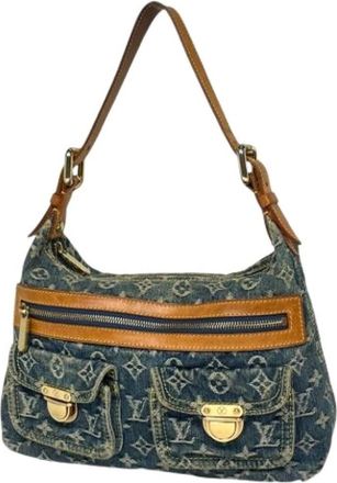 Louis Vuitton Pre-owned Shoulder Bags, female, Blue, Size: ONE SIZE Pre-owned Vintage Monogram Denim Shoulder Bag