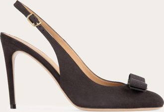 Ferragamo Donna Slingback fiocco Vara Marrone Taglia 35.5