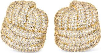 Self Portrait Gold Crystal Knot Earrings