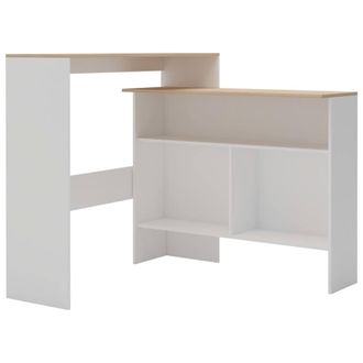 Berkfield Home Bar Table with 2 Table Tops White & Oak 130x40x120 cm | Size: 130 x 40 x 120 cm