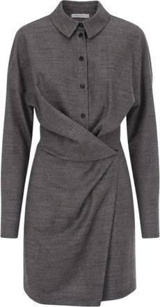 Patrizia Pepe Shirt Dress - Dames - Shirt Kleedjes - Grijs - XS - Polyester - Kleedjes
