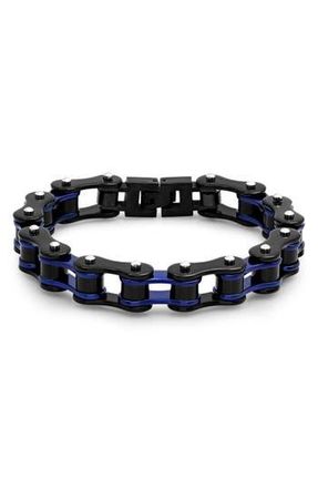 HMY Jewelry Mens Two-Tone Bracelet in Black/blue at Nordstrom Rack