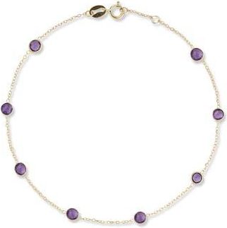 Ember Fine Jewelry 14K Gold Station Anklet in Gold/Purple at Nordstrom Rack