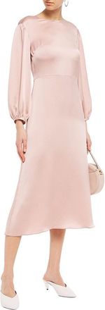 Mansur Gavriel blush hammered-silk midi dress Size S