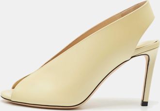 Jimmy Choo London Cream Leather Shar Slingback Pumps