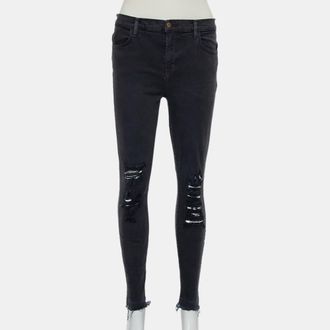J Brand Dement Black Denim Distressed Alana Jeans