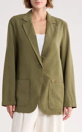 Max Studio Single Button Blazer in Sage at Nordstrom Rack, Size X-Small