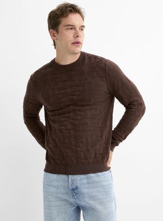 Le 31 Mens Embossed jacquard sweater