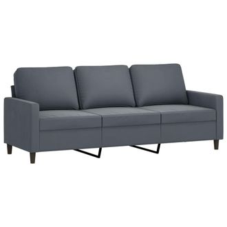 vidaXL Sof&aacute; De 3 Plazas Terciopelo Gris Oscuro 180 Cm Vidaxl