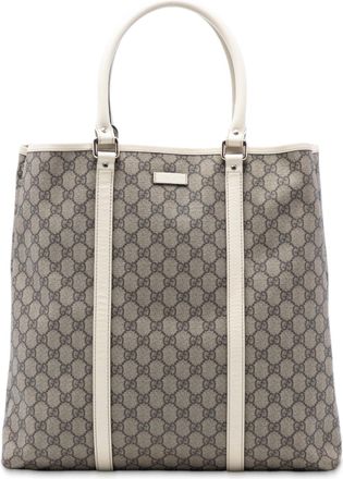Gucci Womens Pre-owned Gg Supreme Joy Vertical Tote - Light Grey Textile - One Size
