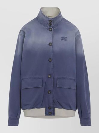 Miu Miu old washed twill cotton gabardine blouson coat