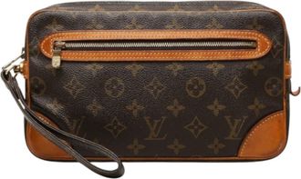 Louis Vuitton Monogram Brown Pvc Leather Clutch Bag (Pre-Owned)