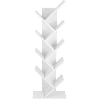 Vasagle Librer&iacute;a En Forma De &Aacute;rbol, Librer&iacute;a De 8 Niveles Con Estantes De Madera, Para Sala De Estar, Oficina Dom&eacute;stica, Blanco Por Songmics - Blanco - Vasagl