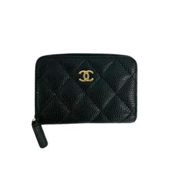 Chanel Pre-owned Wallets, female, Black, Size: ONE SIZE Pre-owned Caviar Leather Coin Case