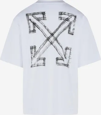 Off-white Mens T-Shirt Motion Arrow Skate Cotton White T-Shirts And Polos