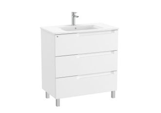 Roca Roca - Pack Unik Mueble De 3 Cajones + Lavabo En El Centro Aleyda Color: Blanco Mate - Medidas: 805x460x740 Mm
