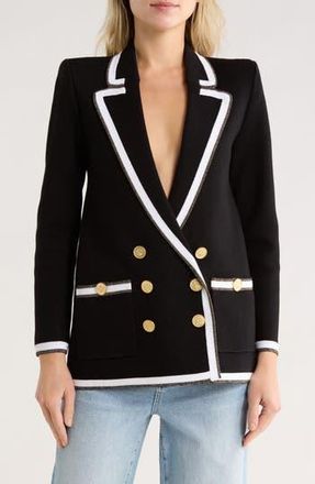 L'agence Kenji Oversize Knit Blazer in Black/White/Gold Lurex at Nordstrom Rack, Size Xx-Small
