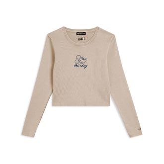 Freddy T-shirt cropped da donna a manica lunga con ricami Disney
