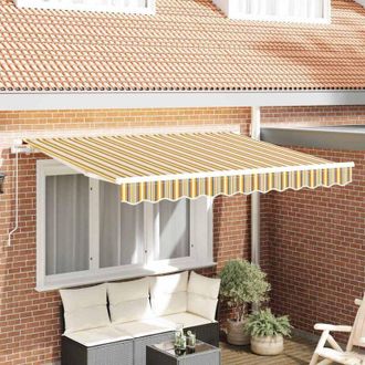 vidaXL Toldo Retr&aacute;ctil Amarillo Y Gris 250 X 200 Cm Tela Vidaxl
