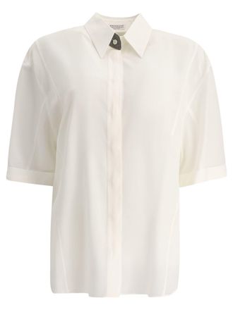 Brunello Cucinelli Crepe De Chine Shirt With Precious Buttonhole