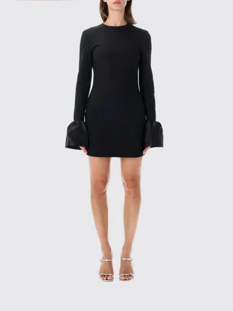 Rotate Slim Fit Cr&ecirc;pe Sheath Mini Dress with Floral Appliqu&eacute; and Long Sleeves