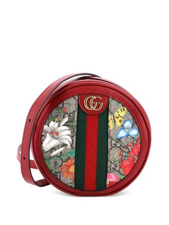 Gucci Ophidia Round Flora GG Coated Canvas Mini backpack - Marrone