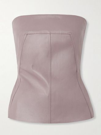 Rick Owens Top Bustier Senza Spalline In Denim Spalmato - Rosa