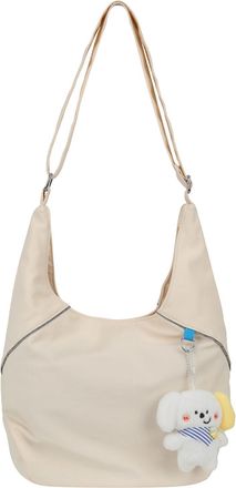 Generic Cymwer Nylon Fashion Shoulder Bag with Pendant Tote Bags for Women Work Shopping(White) (White)