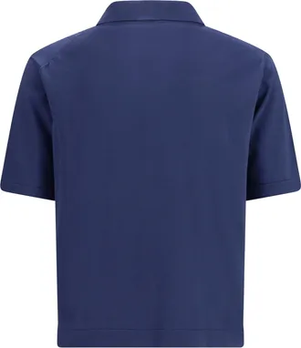 PIACENZA 1733 Mens Polo Shirt Indigo Blue Cotton