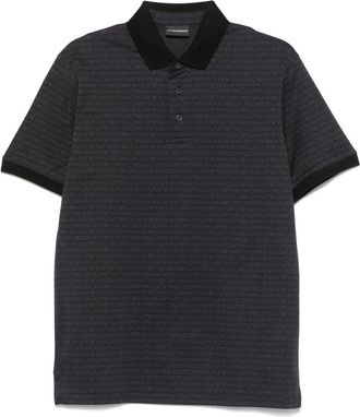 Emporio Armani Allover Logo Cotton Polo Shirt