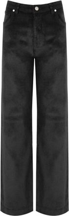 Cruna Zwarte Katoenen Wijde Pijp Broek - Dames - Regular Fit Jeans - Zwart - 2XL - Katoen - Jeans