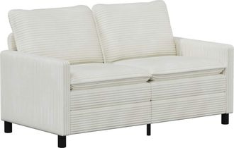 vidaXL Sof&aacute; Crema 156 X 81 X 87,5 Cm Poli&eacute;ster Vidaxl